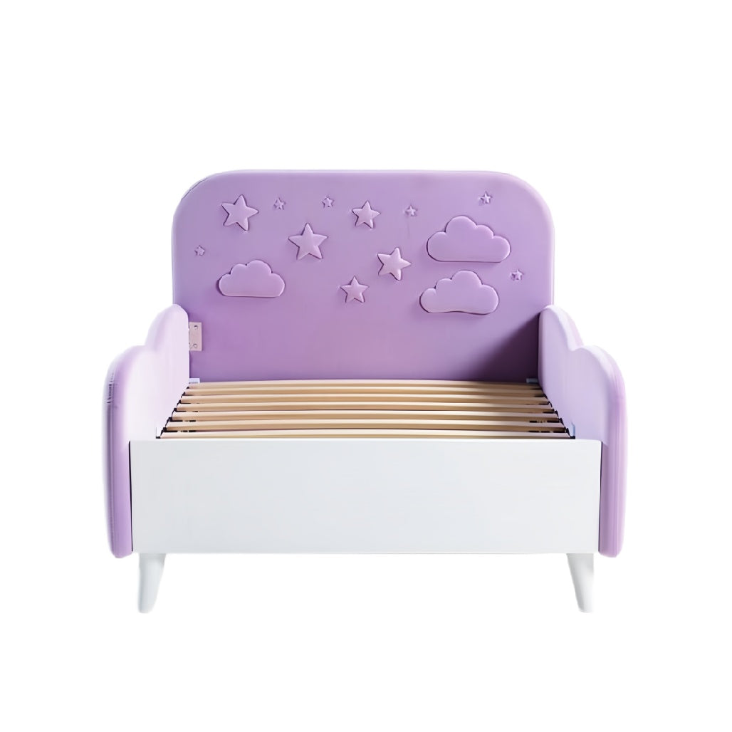 **Technische Titel in het Nederlands:** **Kinderbed met Sterren- en Wolkenontwerp, Lavendel Kleur**
