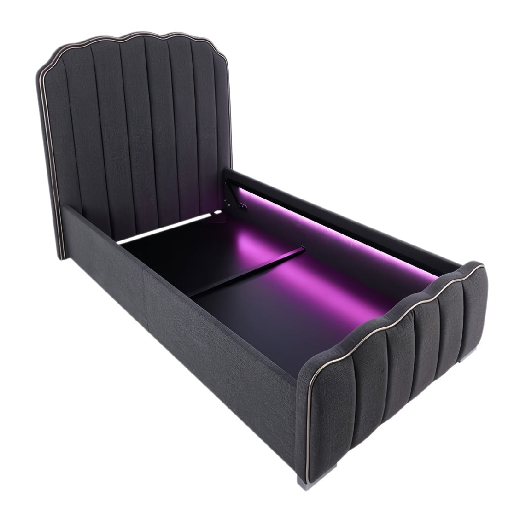 **Technische titel in het Nederlands: Moderne beddesign met LED-verlichting**