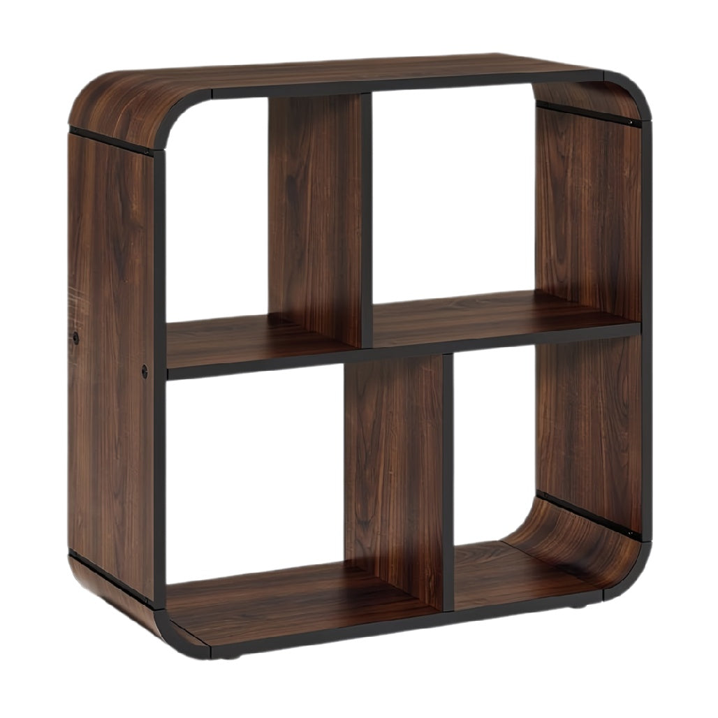 Technische titel in het Nederlands: **Modulair houten boekenrek met metalen accenten**